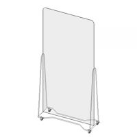 Movable Floor-up Clear Protective Partition Board (W965 x D350 x H1820mm)